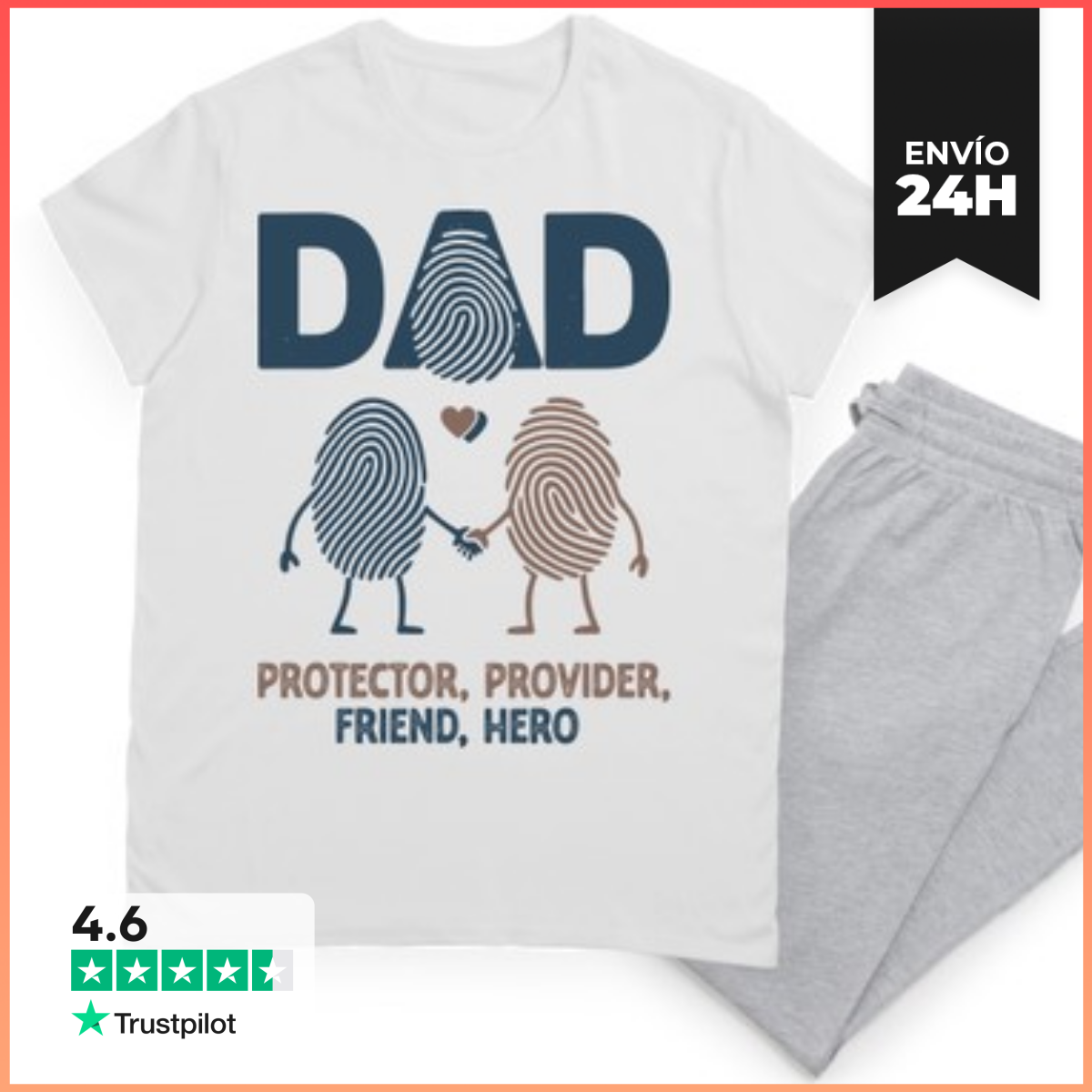 Pijama DAD PROTECTOR PROVIDER FRIEND HERO laTostadora