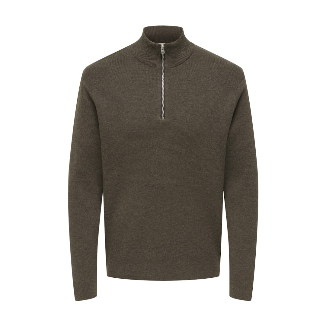 Only & Sons Herren Coffee Bean Troyer "Onsting Life Reg Half Zip Knit Noos" Baumwolle Regular Fit erhältlich in Größe XL/XXL von Baur - Bild 6