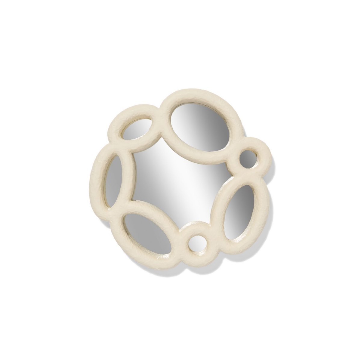 HEMA HEMA Spiegel ⌀30cm Papier-maché Cirkels (wit)