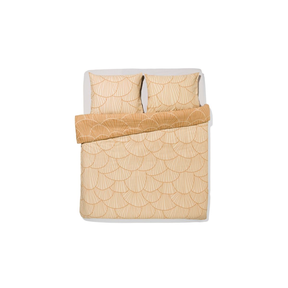 HEMA HEMA Dekbedovertrek 240x200/220cm Zacht Katoen Schelpen Zand (beige)