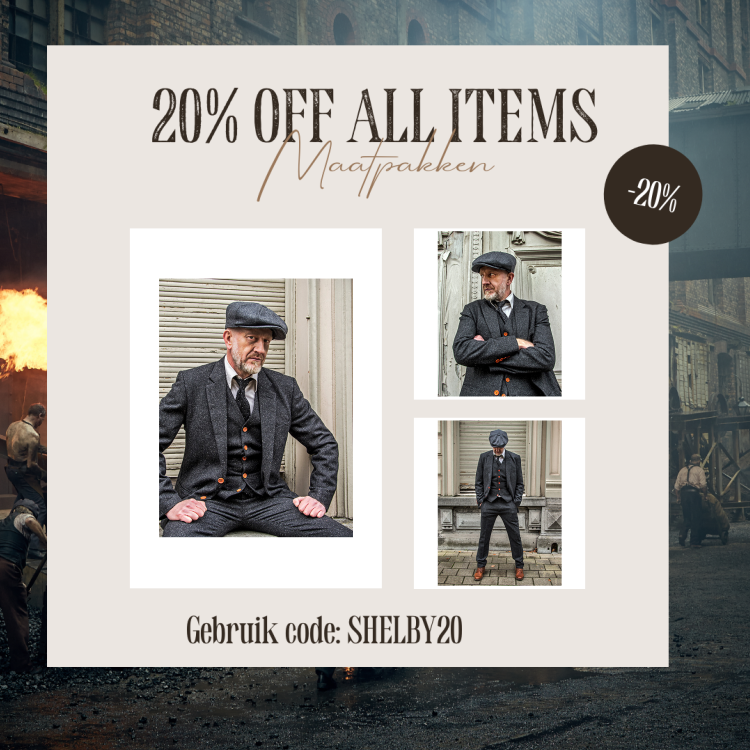 Maatpak Voor Heren | 3-delig Pak | Klassiek Zwart Gespikkeld | Thomas Shelby | Peaky Blinders | Peaky Blinders