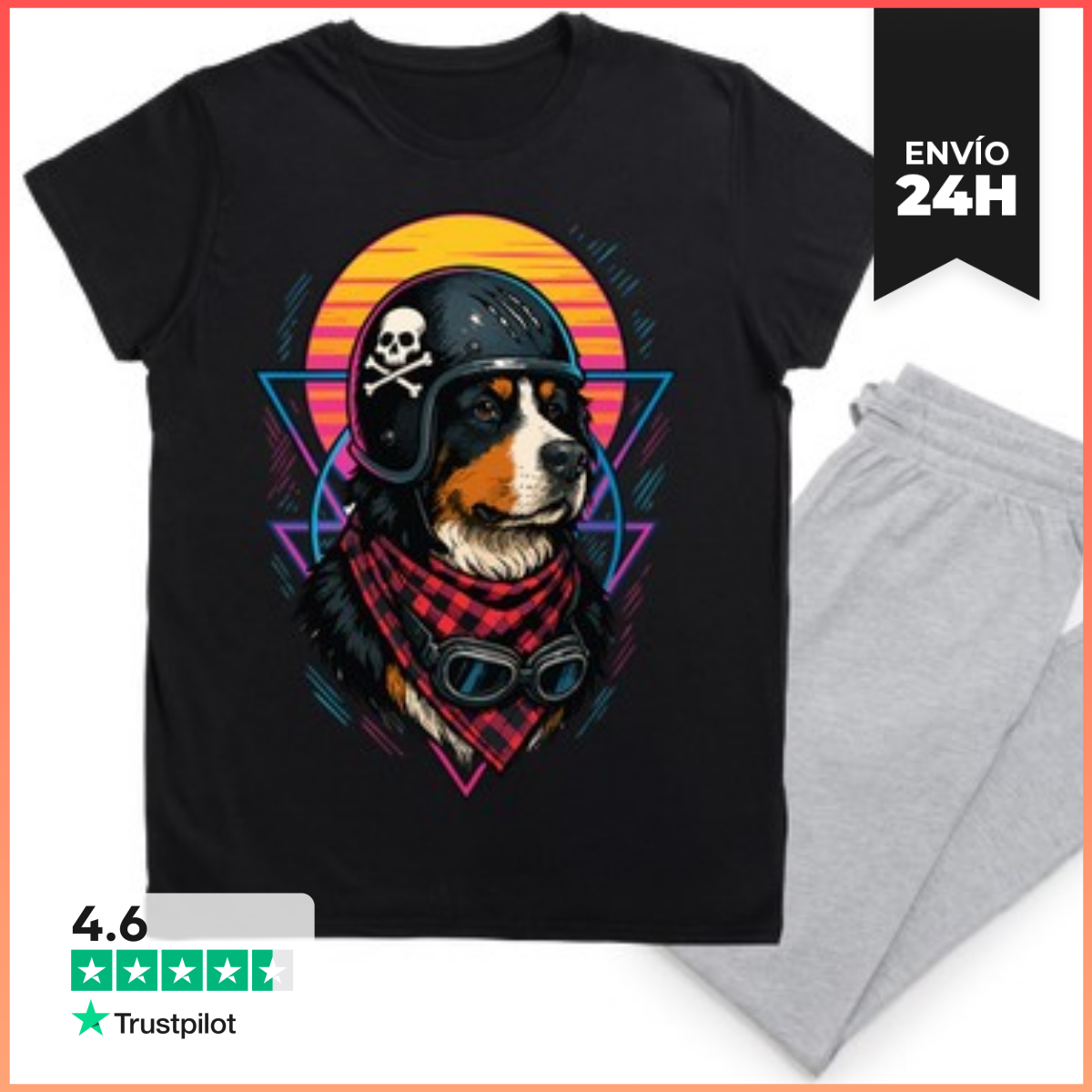 Pijama Casco para perro ciclista de montaña be laTostadora