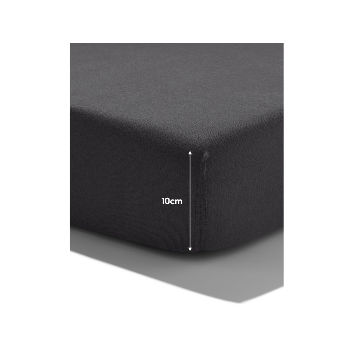 HEMA Topper hoeslaken 140x200cm zacht katoen donkergrijs (donkergrijs)