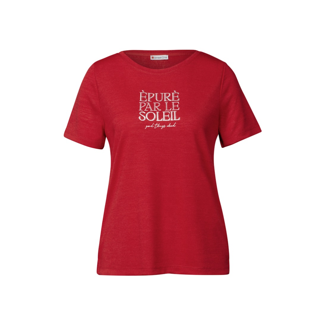 Street One - Damen T-Shirt - Rot - Größe: 38 - bei Tara-M
