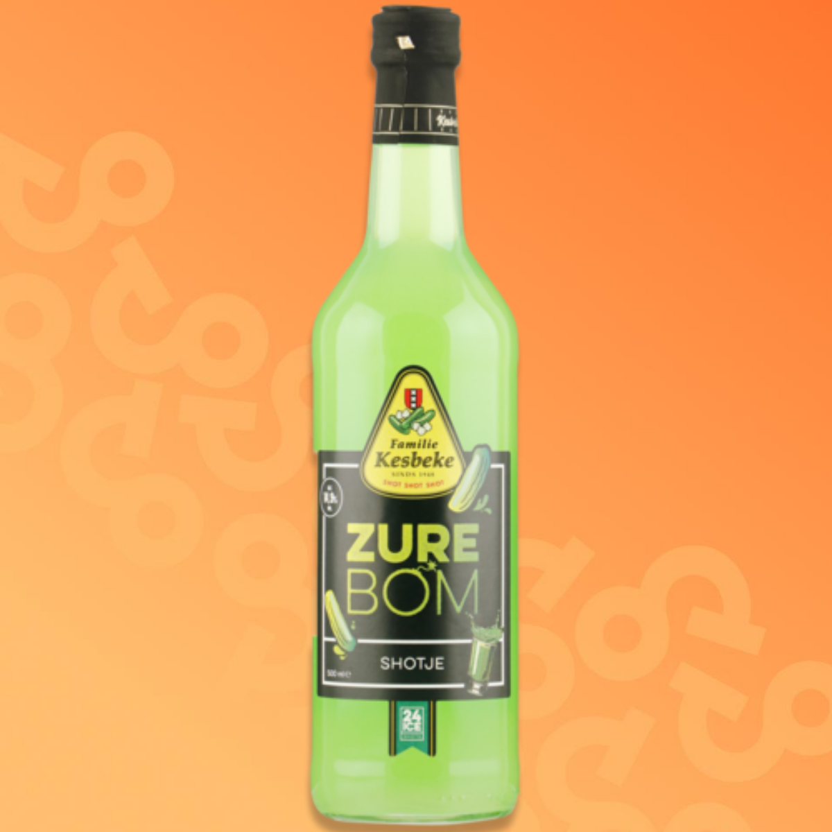 50 cl bottle of Kesbeke Zure Bom shot