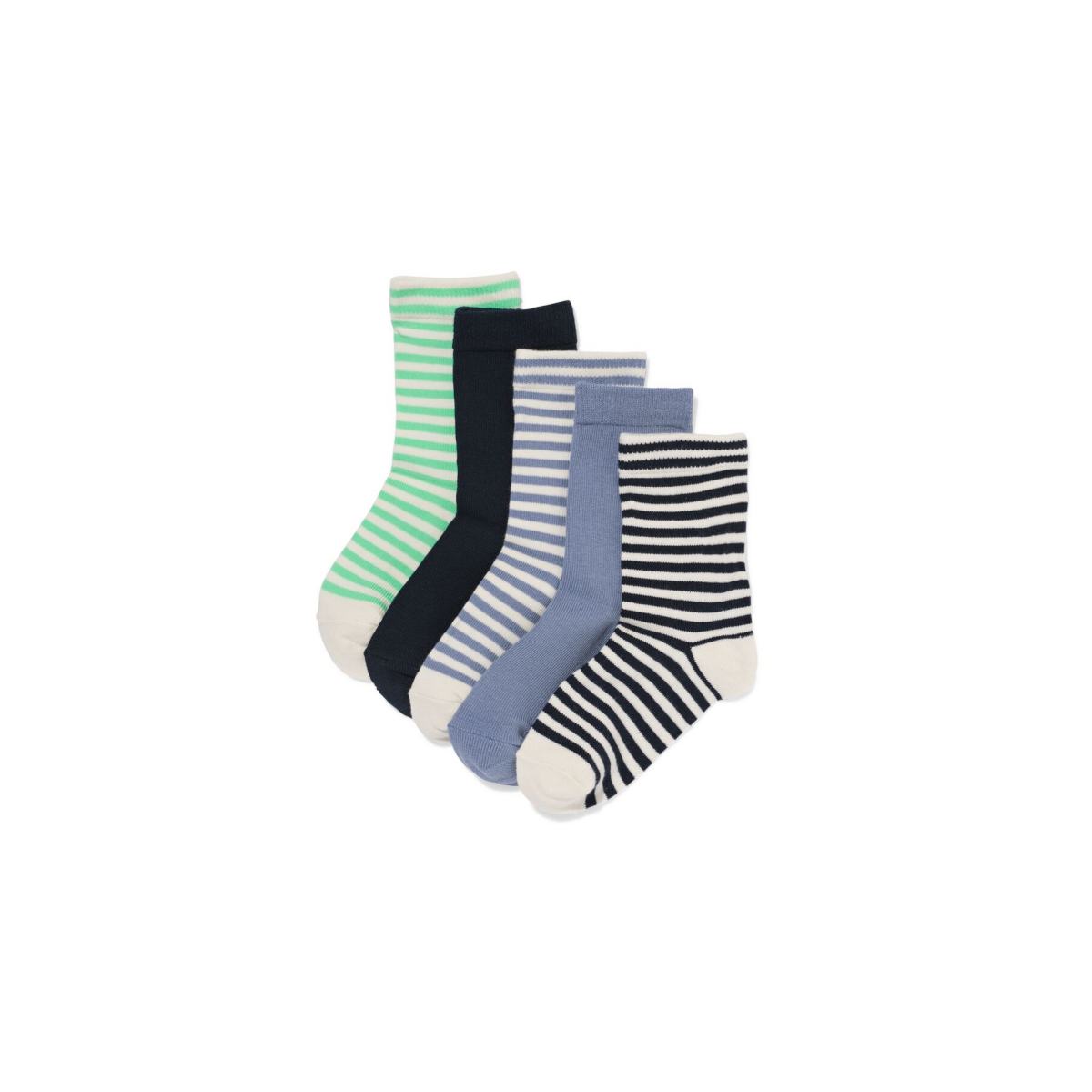 HEMA Kinder enkelsokken strepen - 5 paar donkerblauw (donkerblauw)