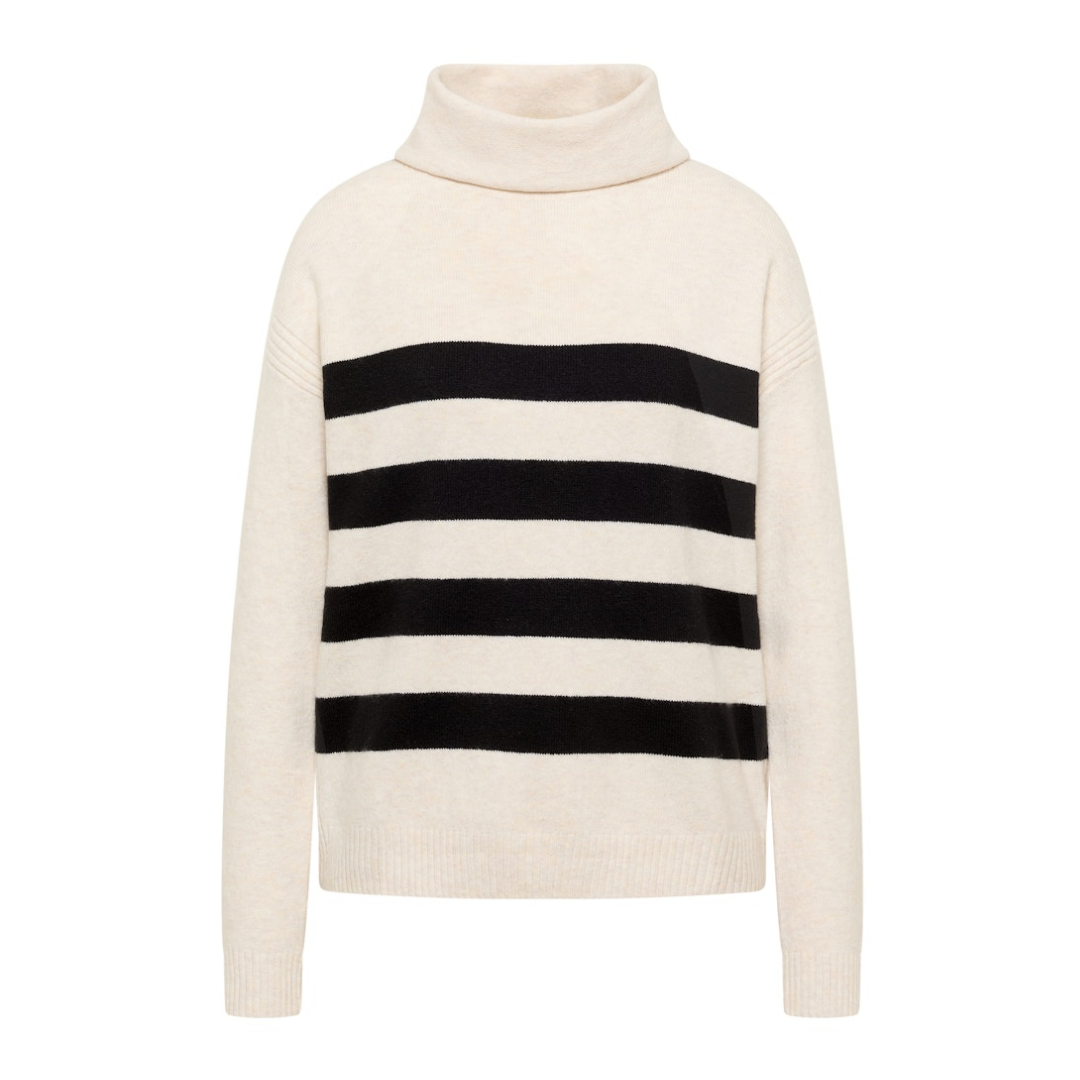 cecil Pullover Rollneck Baumwolle-Polyacryl-Polyester-Elasthan Light Greige Melange