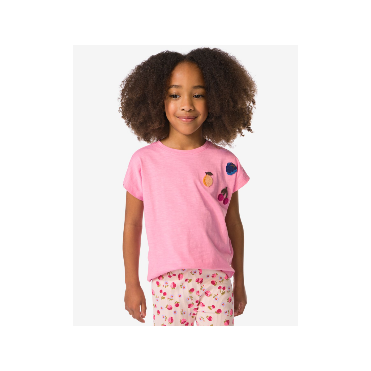 HEMA Kinder T-shirt jersey fruit roze (roze)