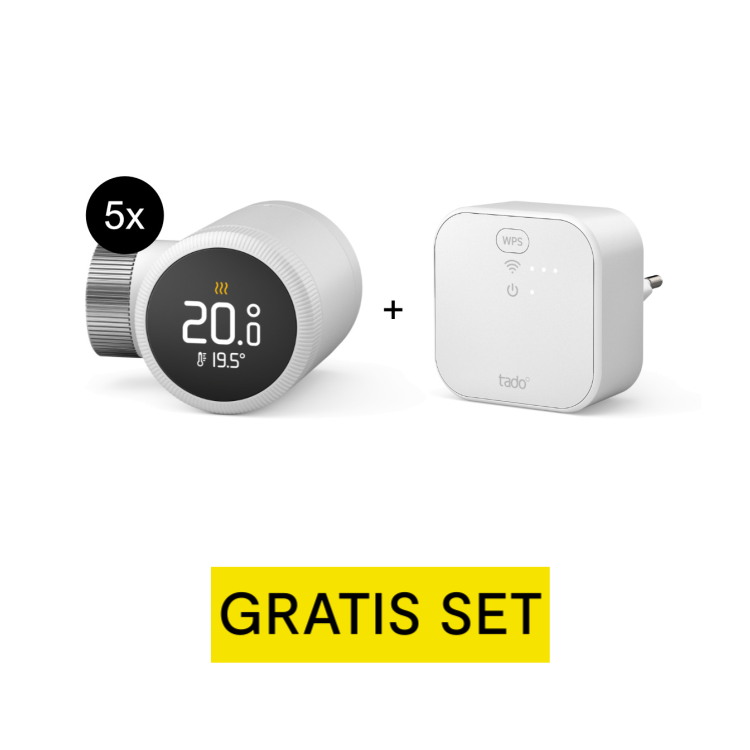 tado° X Starter Kit Smartes Heizkörper-Thermostat - 5er-Set & Bridge