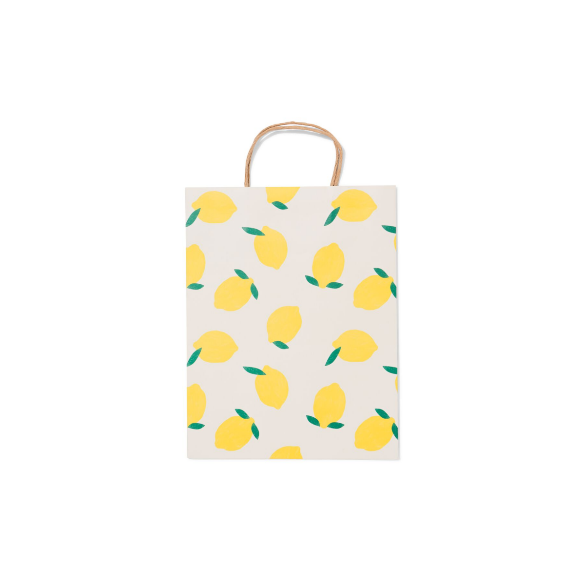 HEMA Cadeautas L 31x24cm citroenen (geel)