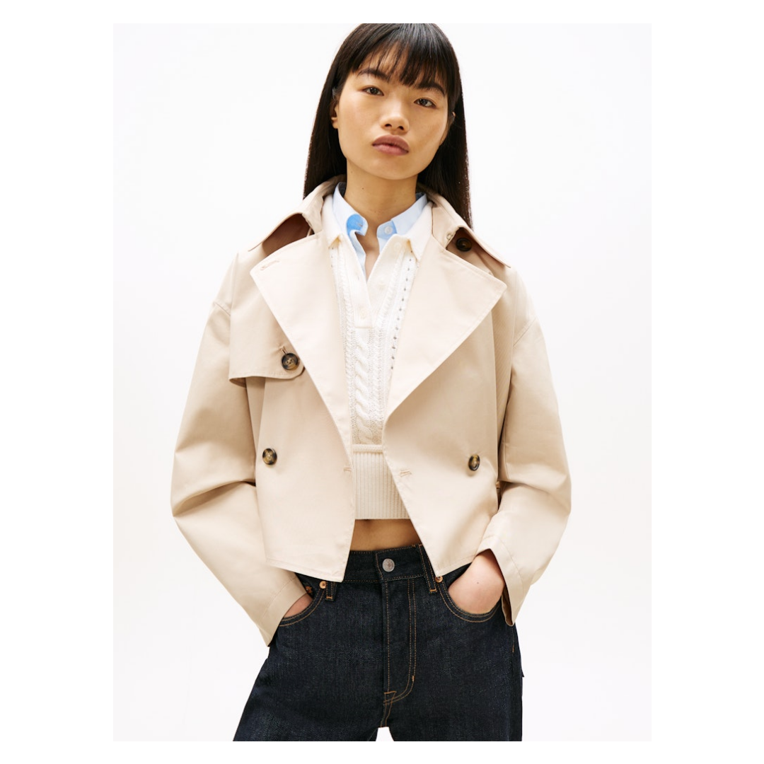 Tommy Jeans - Damen Kurzjacke - white clay - Größe: M - bei Tara-M