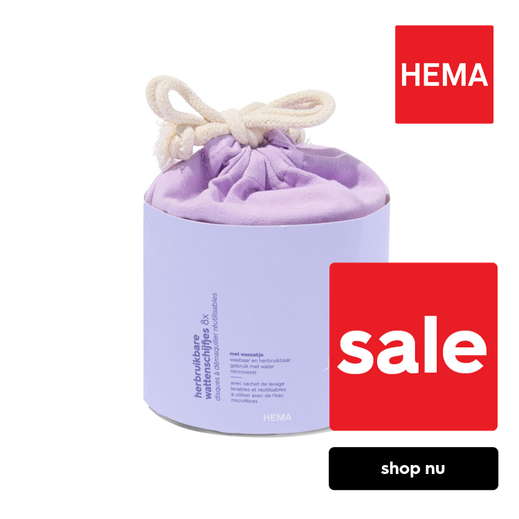 HEMA Herbruikbare wattenschijfjes met was- en bewaarzakje Ø8cm - 8 stuks