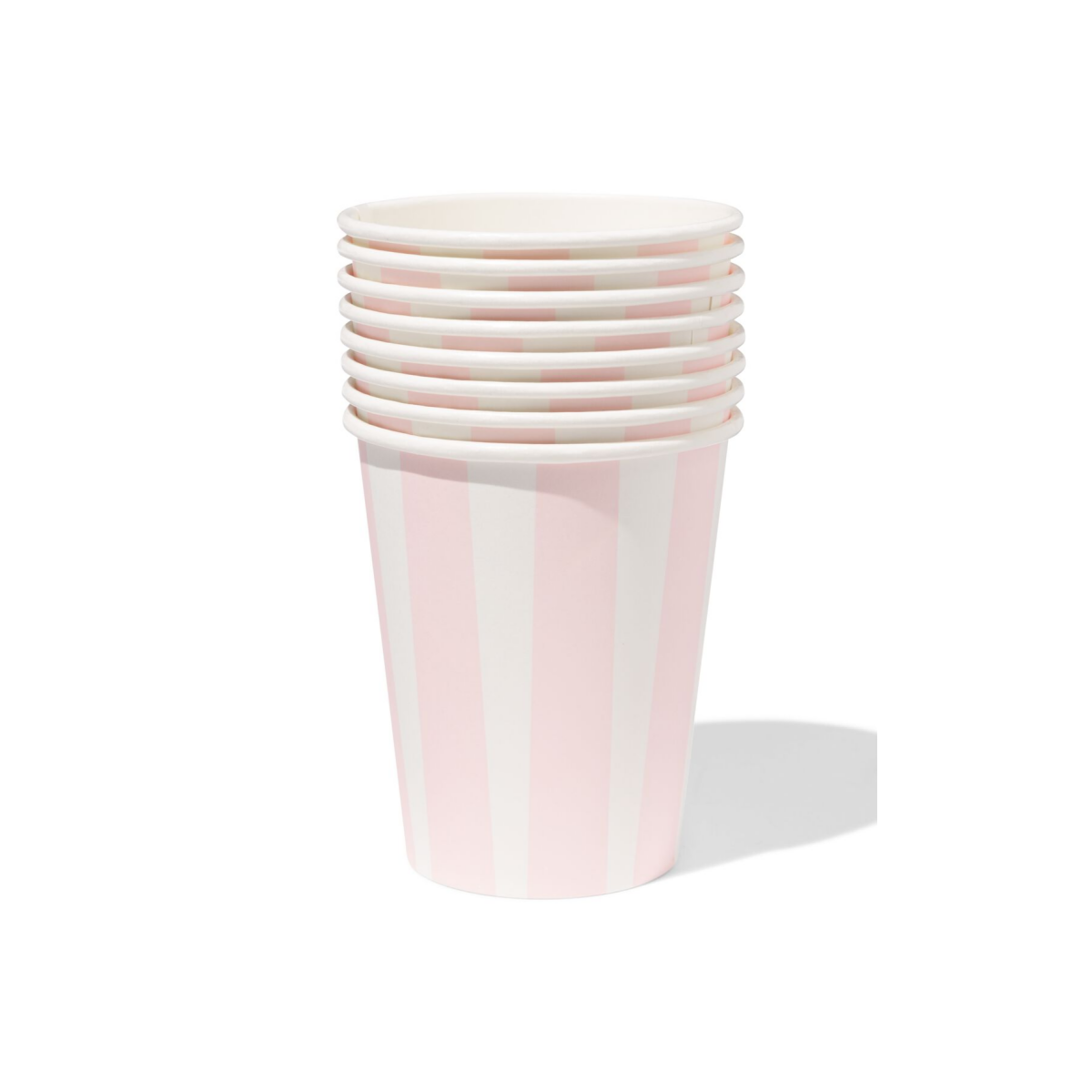 HEMA HEMA Bekers 250ml Papier Strepen - 8 Stuks (roze)