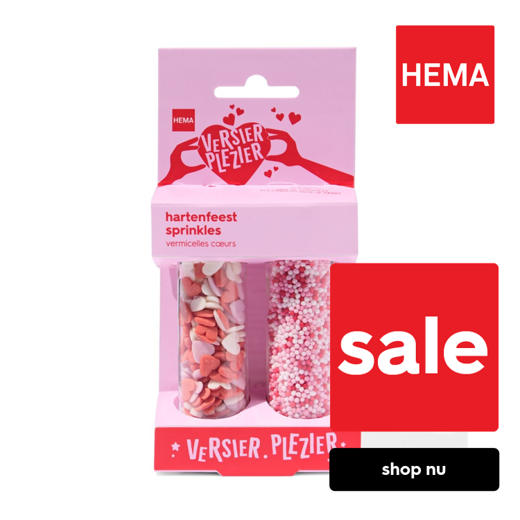 HEMA Versierplezier eetbare sprinkles hartenfeest