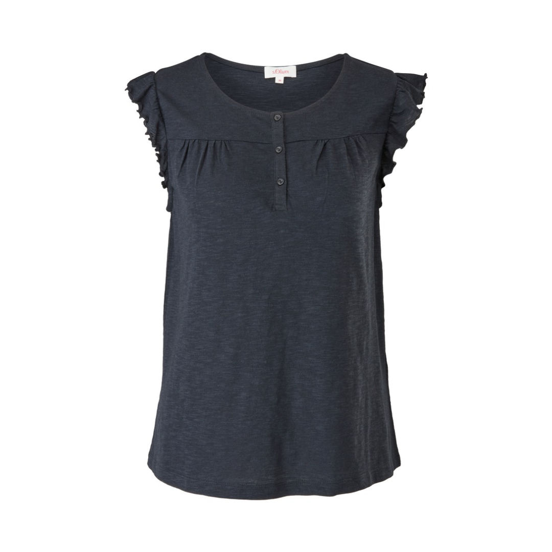 s.Oliver - Damen T-Shirt - Blau - Größe: 38 - bei Tara-M