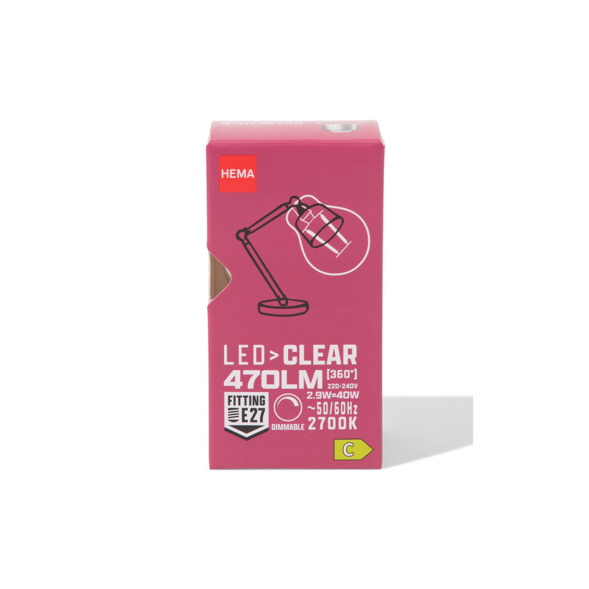 HEMA HEMA Led Kogel Clear E27 2.9W 470lm Dim