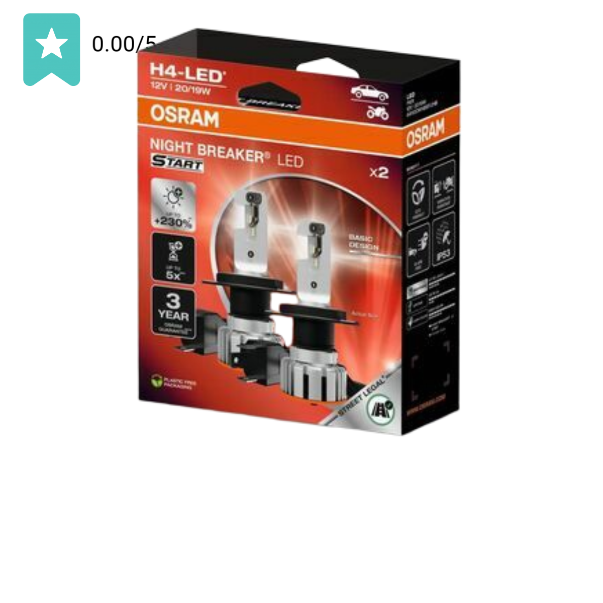 Osram Night Breaker Start LED H4 – 64193dwnbst-2hb – Set 2 Stuks | Autolampen | H4 lamp | Dutch Performance Products