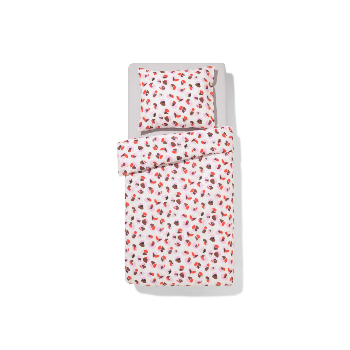 HEMA Dekbedovertrek 140x200/220cm zacht katoen bloemen (roze)