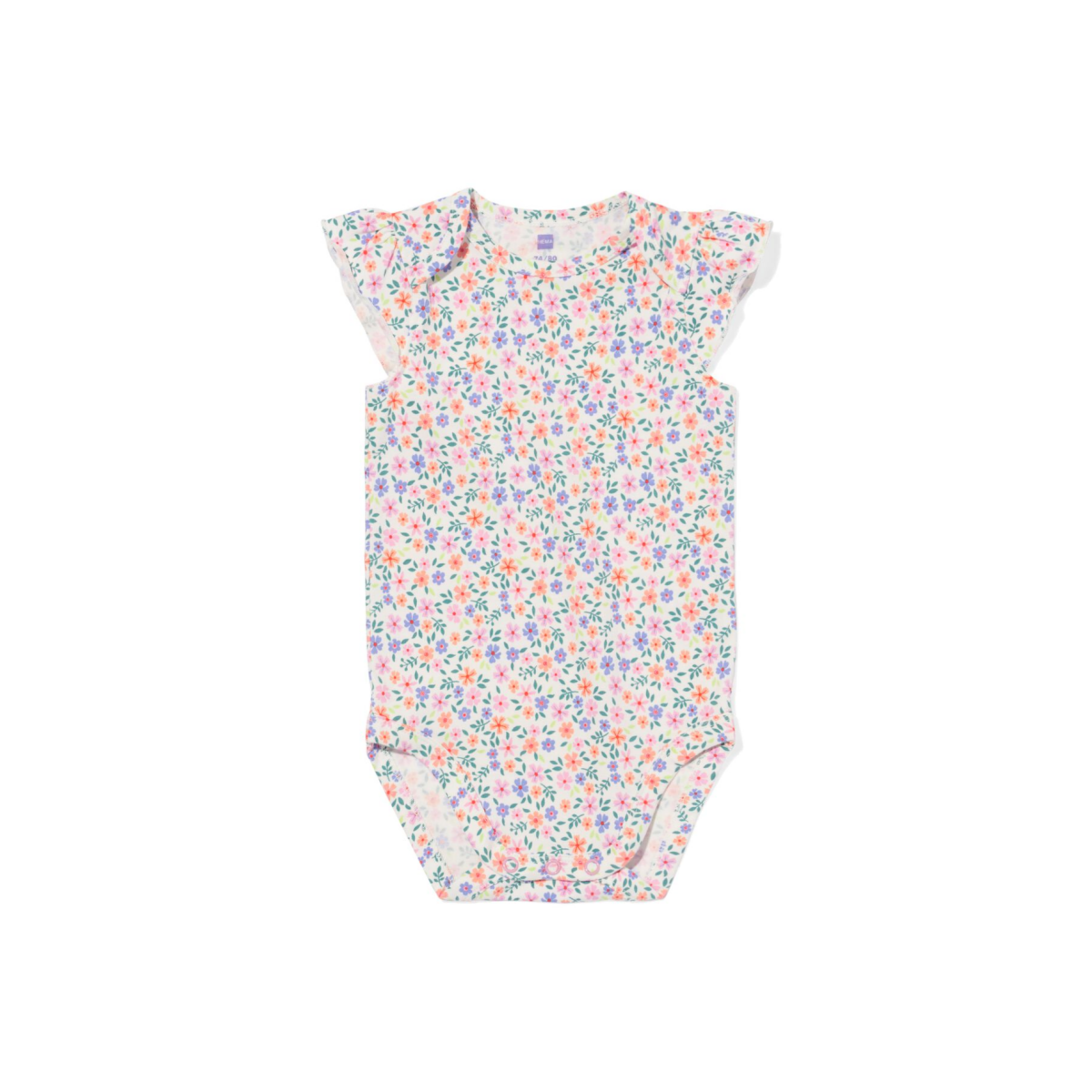 HEMA HEMA Romper Katoen Met Stretch Bloemen Multicolor (multicolor)