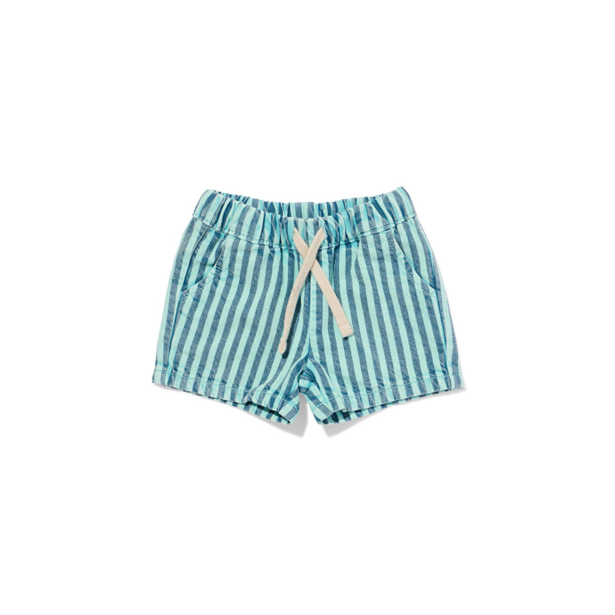HEMA Babyshort comfy fit strepen groen (groen)