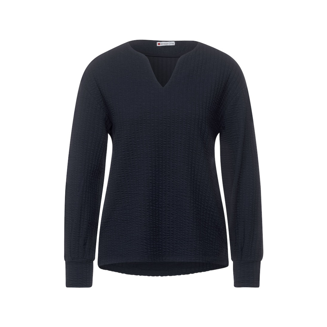 Street One - Damen Langarmshirt - Blau - Größe: 40 - bei Tara-M