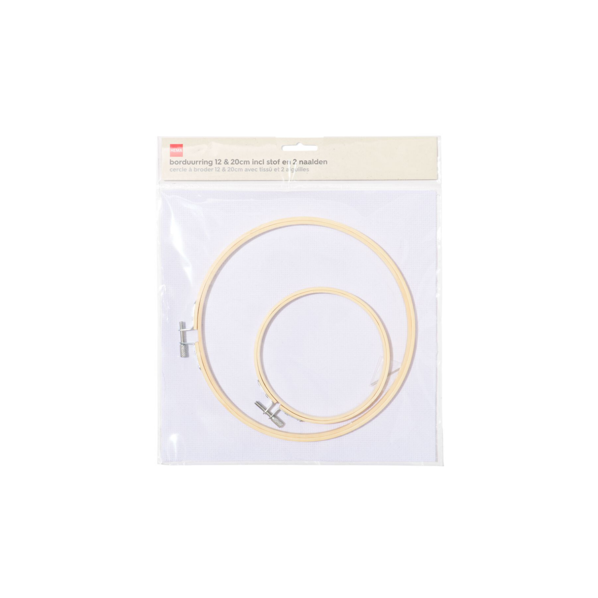 HEMA Borduurring ⌀12+20cm inclusief stof en 2 naalden