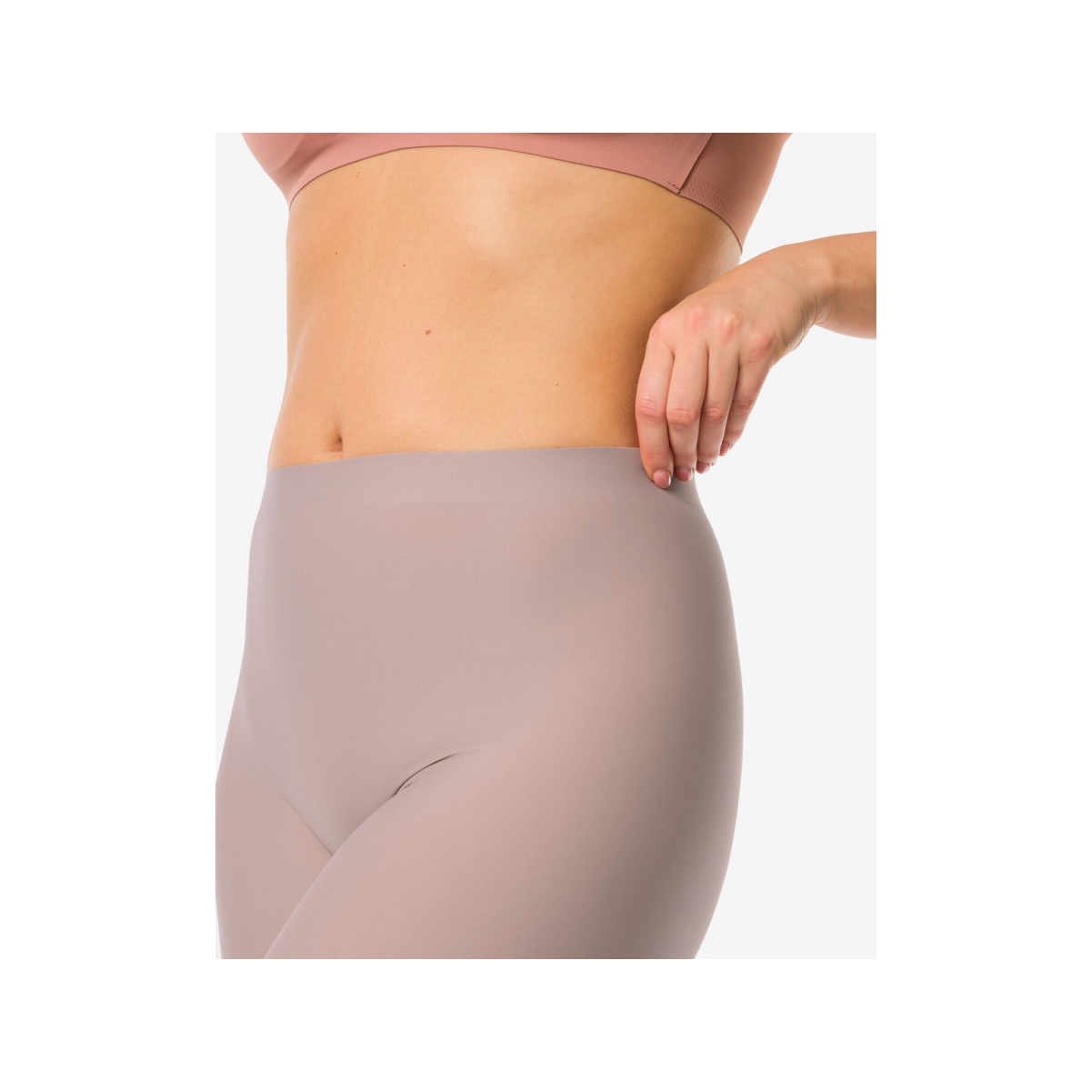 HEMA Medium corrigerende biker hoge taille beige (beige)