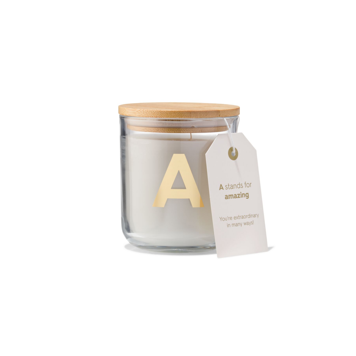 HEMA HEMA Kaars In Glas Ø8x10cm Letter A