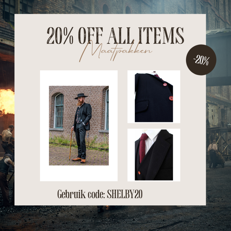 Maatpak Voor Heren | 3-delig Pak | Zwart Tweed | Alfie Solomons | Peaky Blinders | Peaky Blinders