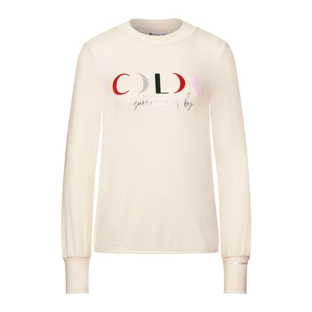 Street One - Damen Langarmshirt - Weiß - Größe: 36 - bei Tara-M