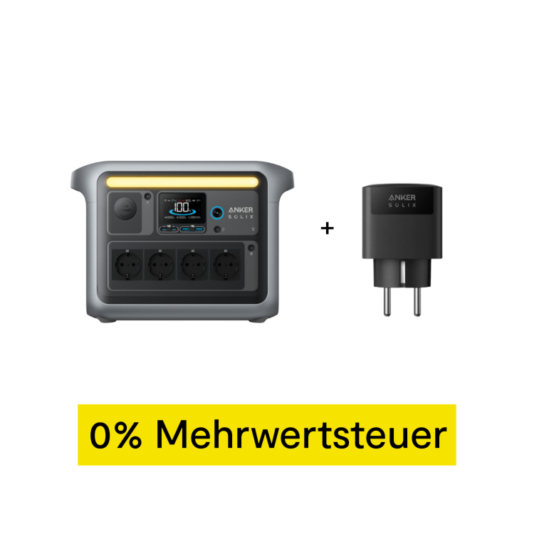 Anker SOLIX C1000X – Tragbare Powerstation + Smart Plug (0% MwSt. für PV)