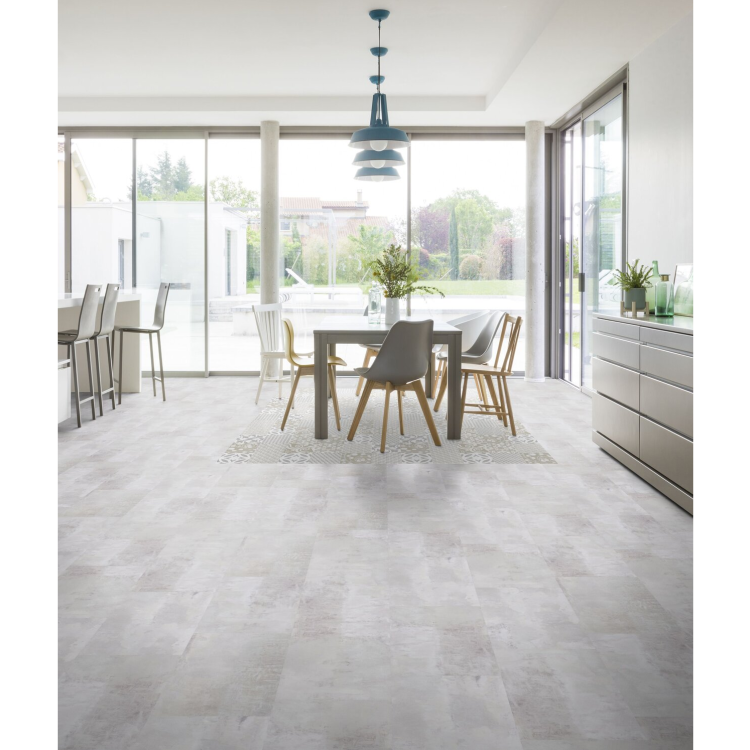 Dalle rectangulaire de sol PVC effet béton clipsable gotha clear Gerflor - 72.87 cm x 38.88 cm x 0.42 cm — vue 3