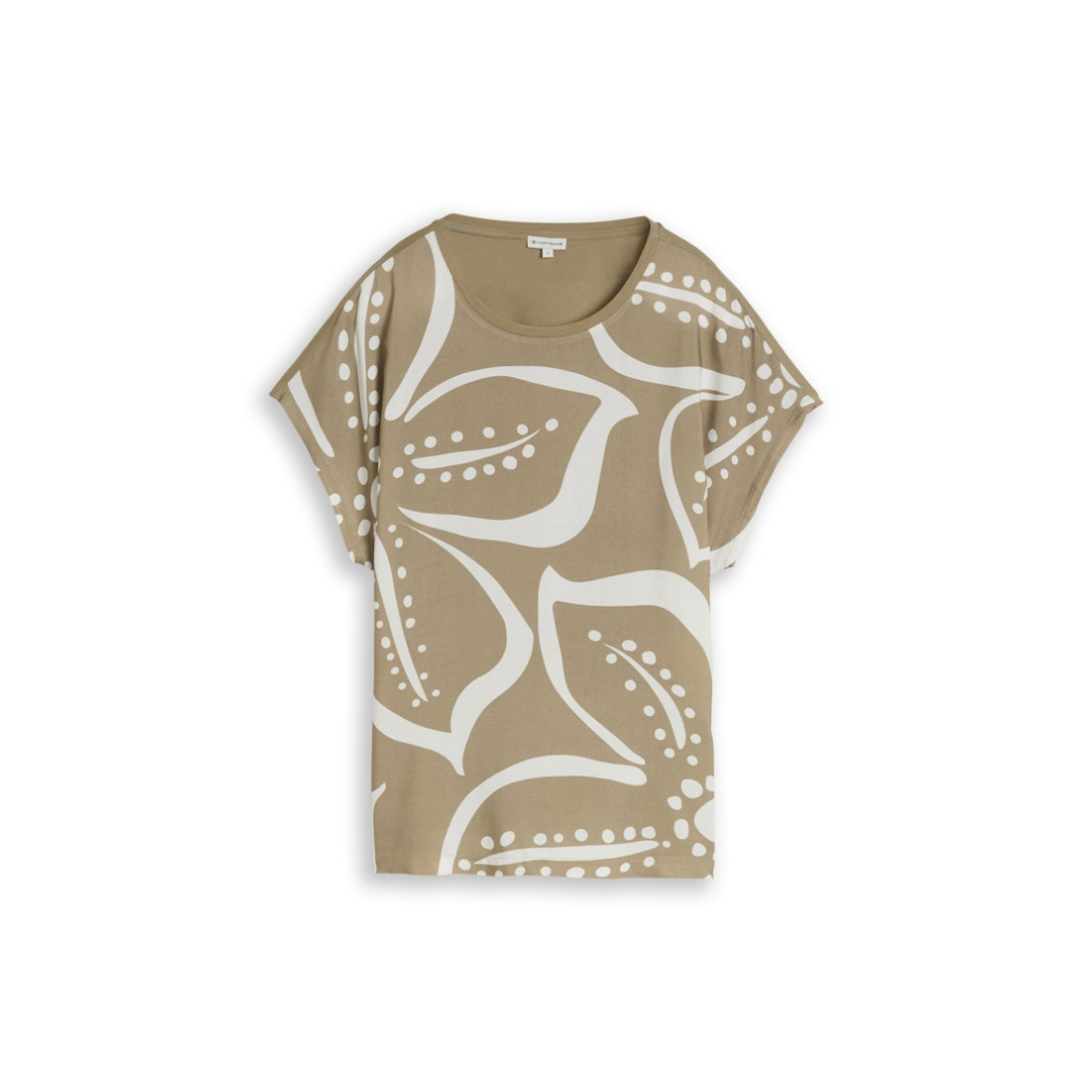 Tom Tailor - Damen T-Shirt - silver olive - Größe: XXL - bei Tara-M
