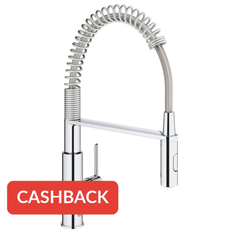 Grohe QuickFix Get keukenmengkraan met uittrekbare spoeldouche chroom