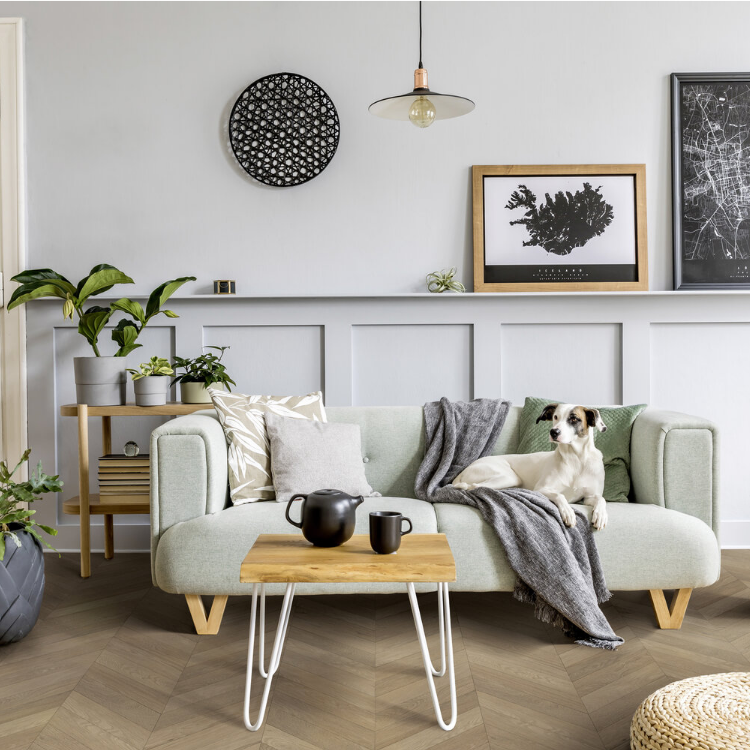 Rouleau 4m de sol PVC effet chevron pose libre azay gold Gerflor - 2500 cm x 400 cm x 0.29 cm