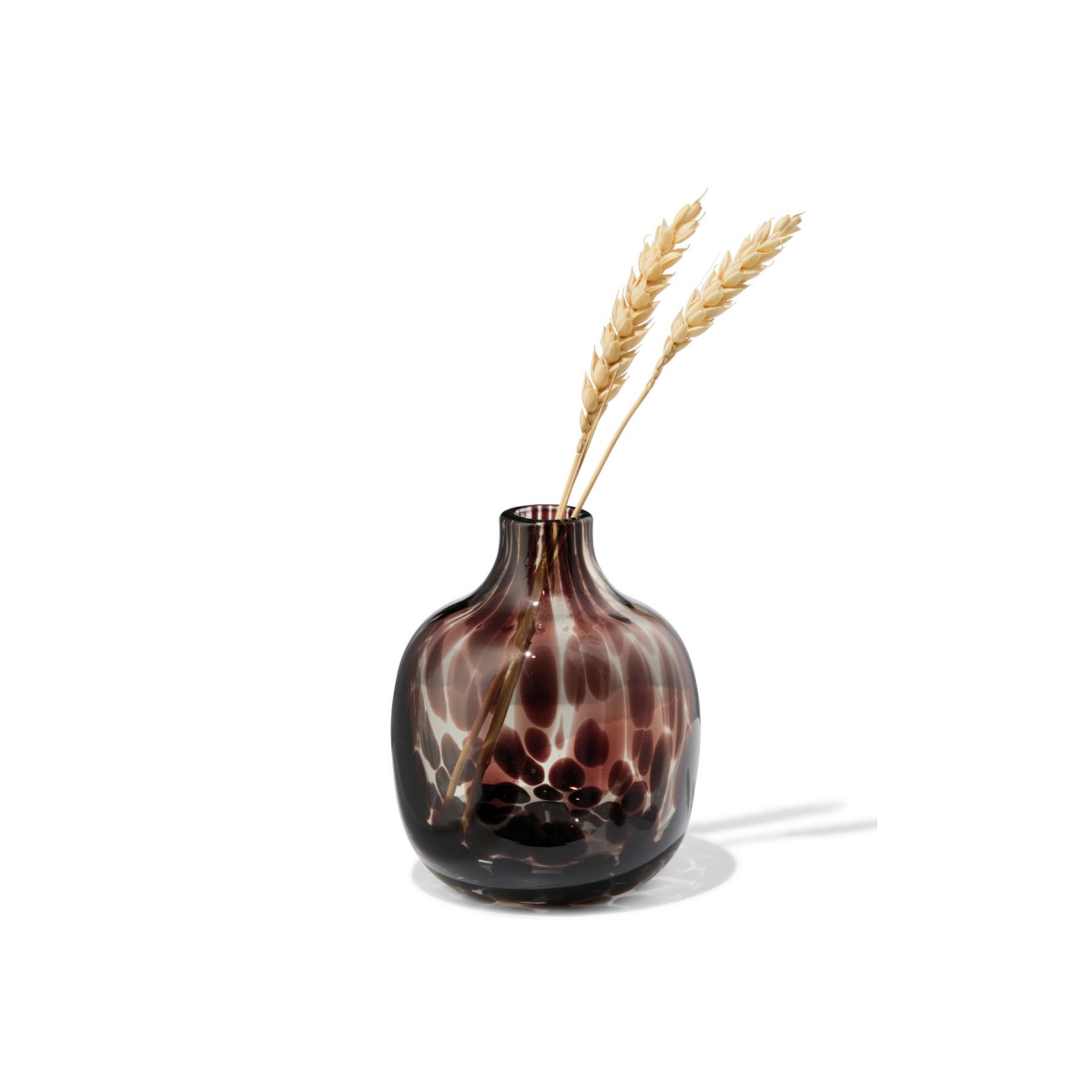 HEMA HEMA Vaas ⌀7x10cm Glas Camouflage Bruin (bruin)