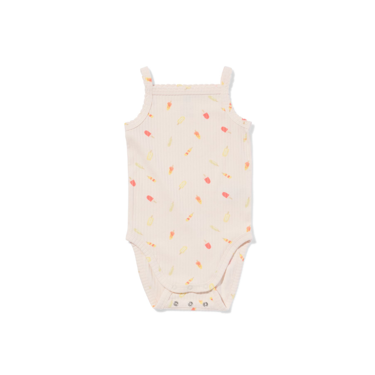 HEMA HEMA Baby Meegroeiromper LENZING™ ECOVERO™ Rib Ijsjes Gebroken Wit (gebroken wit)
