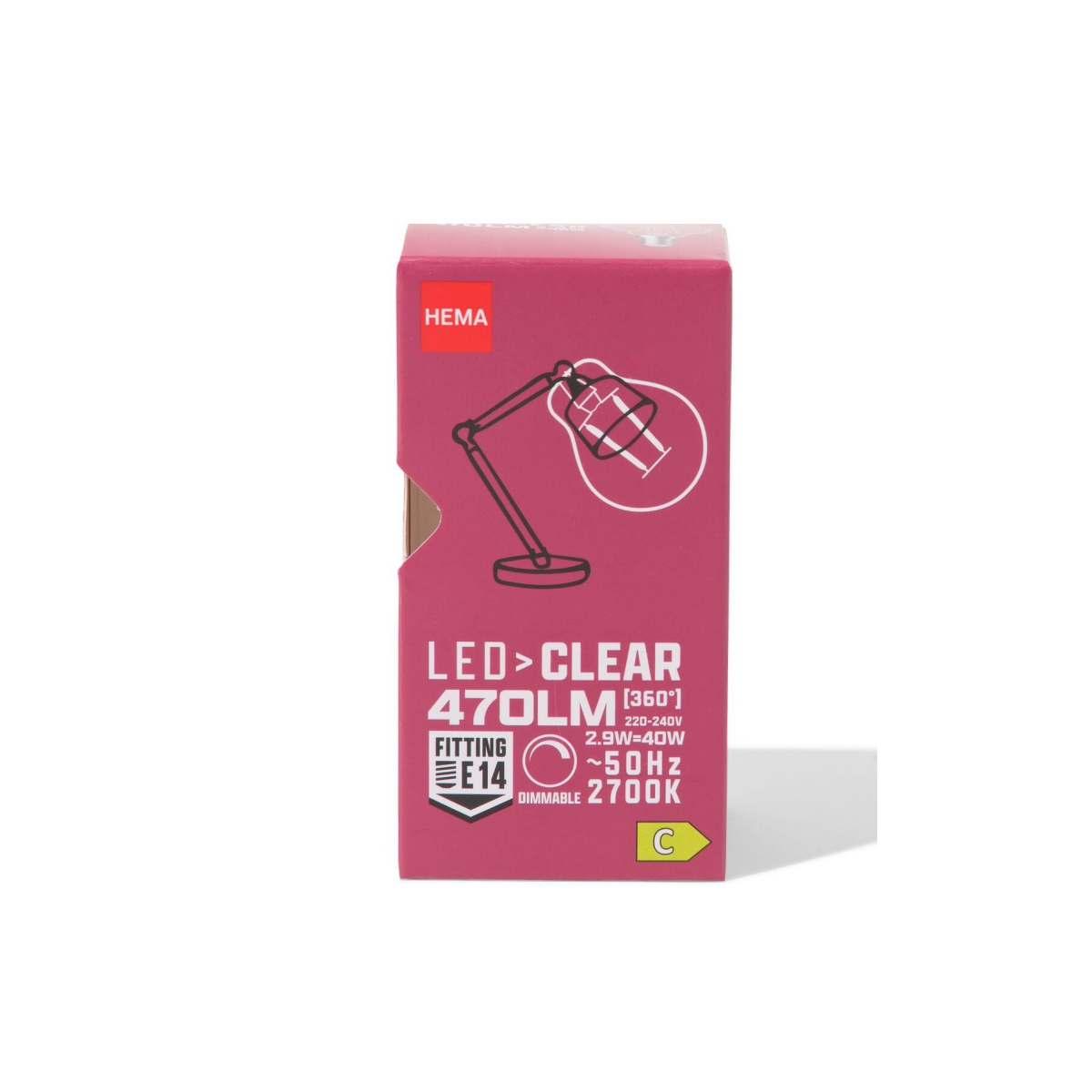 HEMA HEMA Led Kogel Clear E14 2.9W 470lm Dim