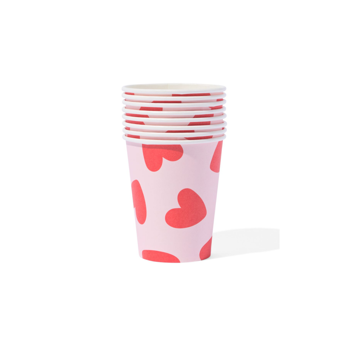 HEMA HEMA Beker Hartjes 8 Stuks (rood)