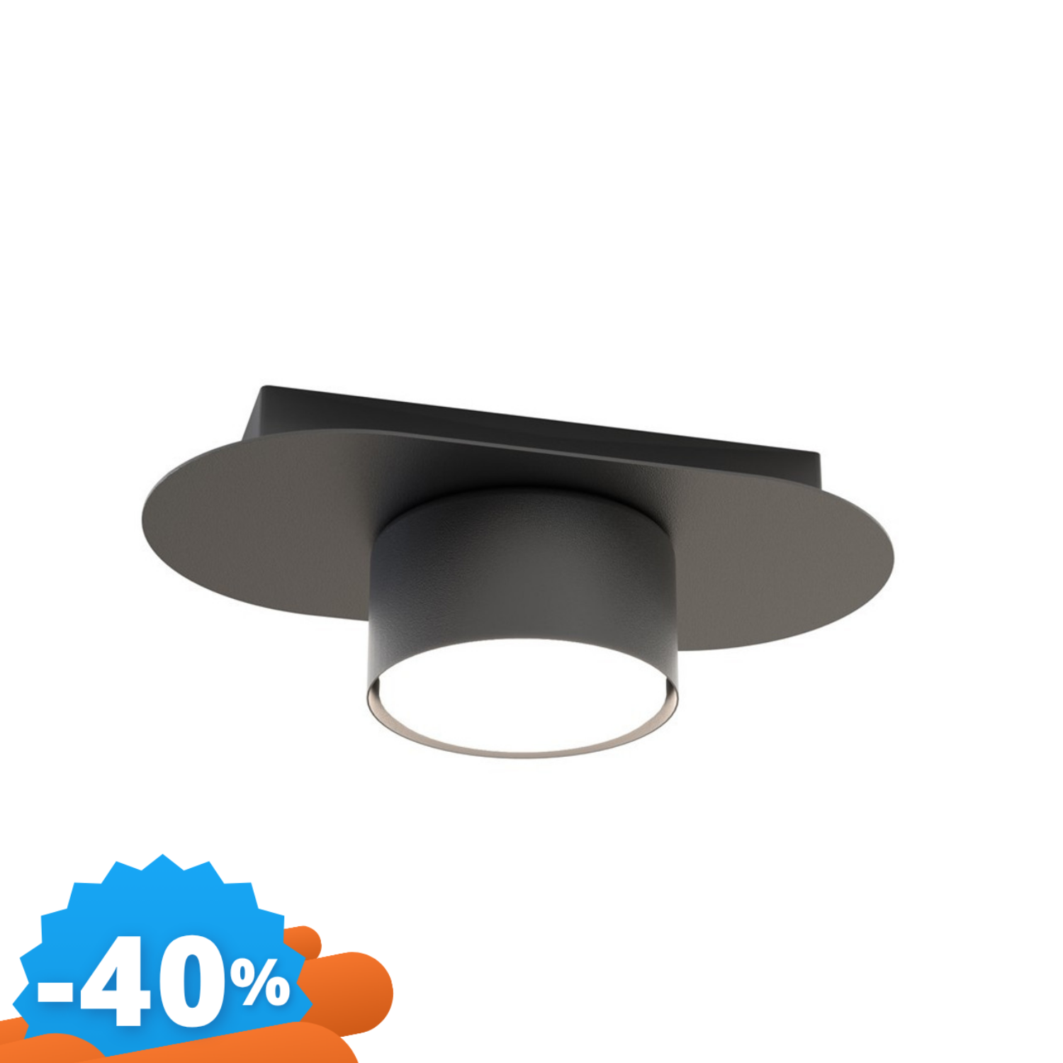 Emibig Lighting Nera Lampada Da Soffitto In Acciaio Stilo 1 Gx53 Da Interno