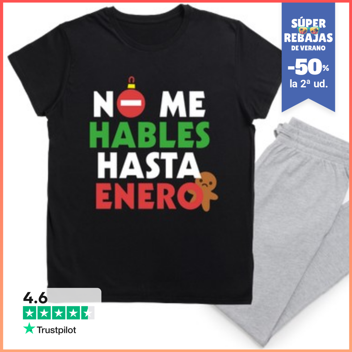 Pijama NO ME HABLES HASTA ENERO. NAVIDAD. LaTostadora