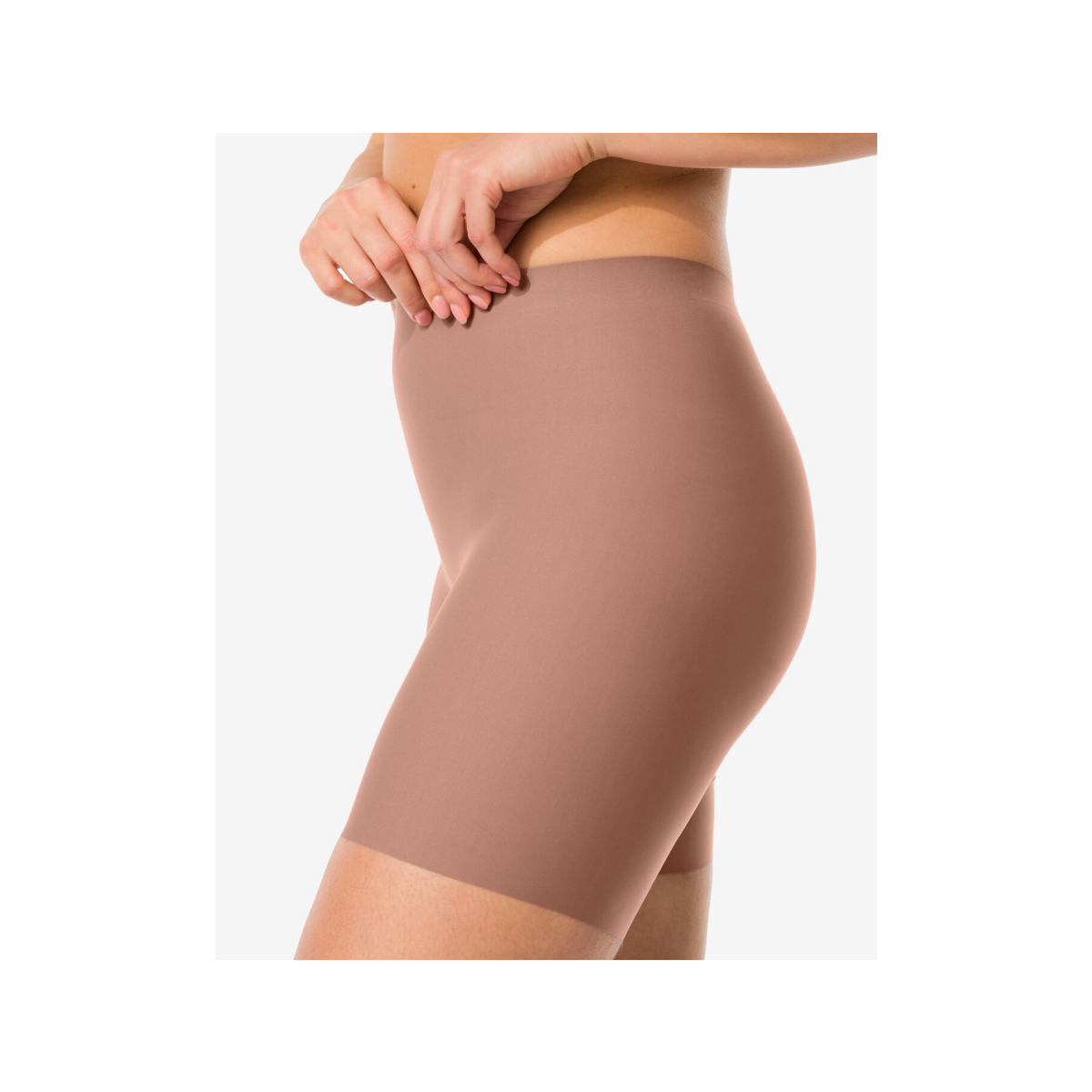 HEMA Medium corrigerende biker hoge taille middenbruin (middenbruin)