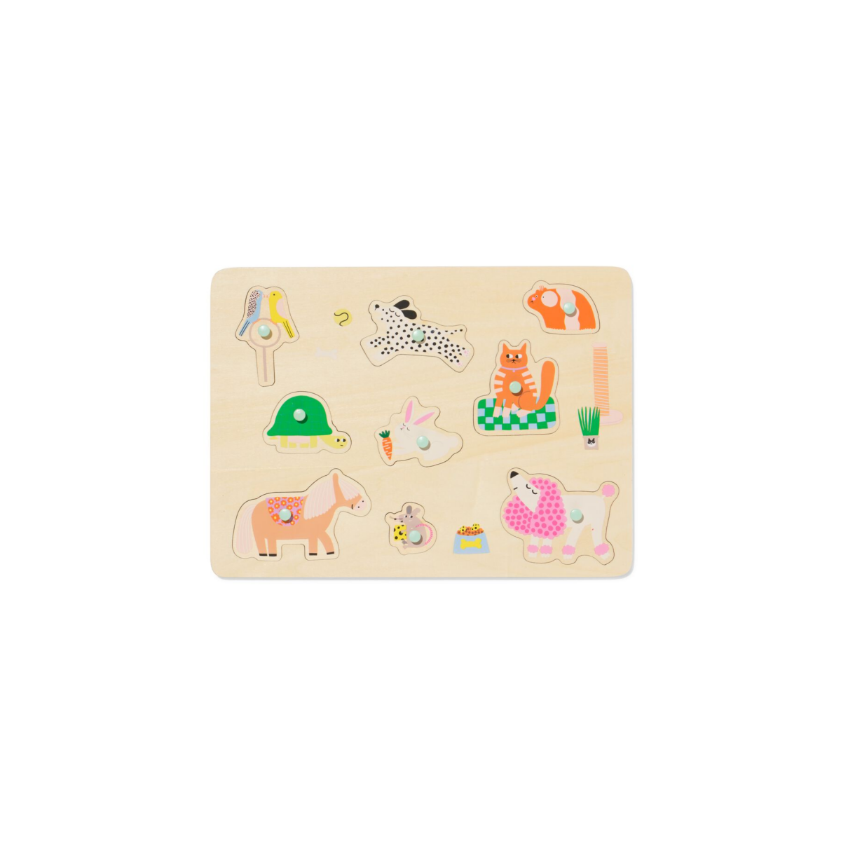 Inlegpuzzel 30x22cm Huisdieren Hout