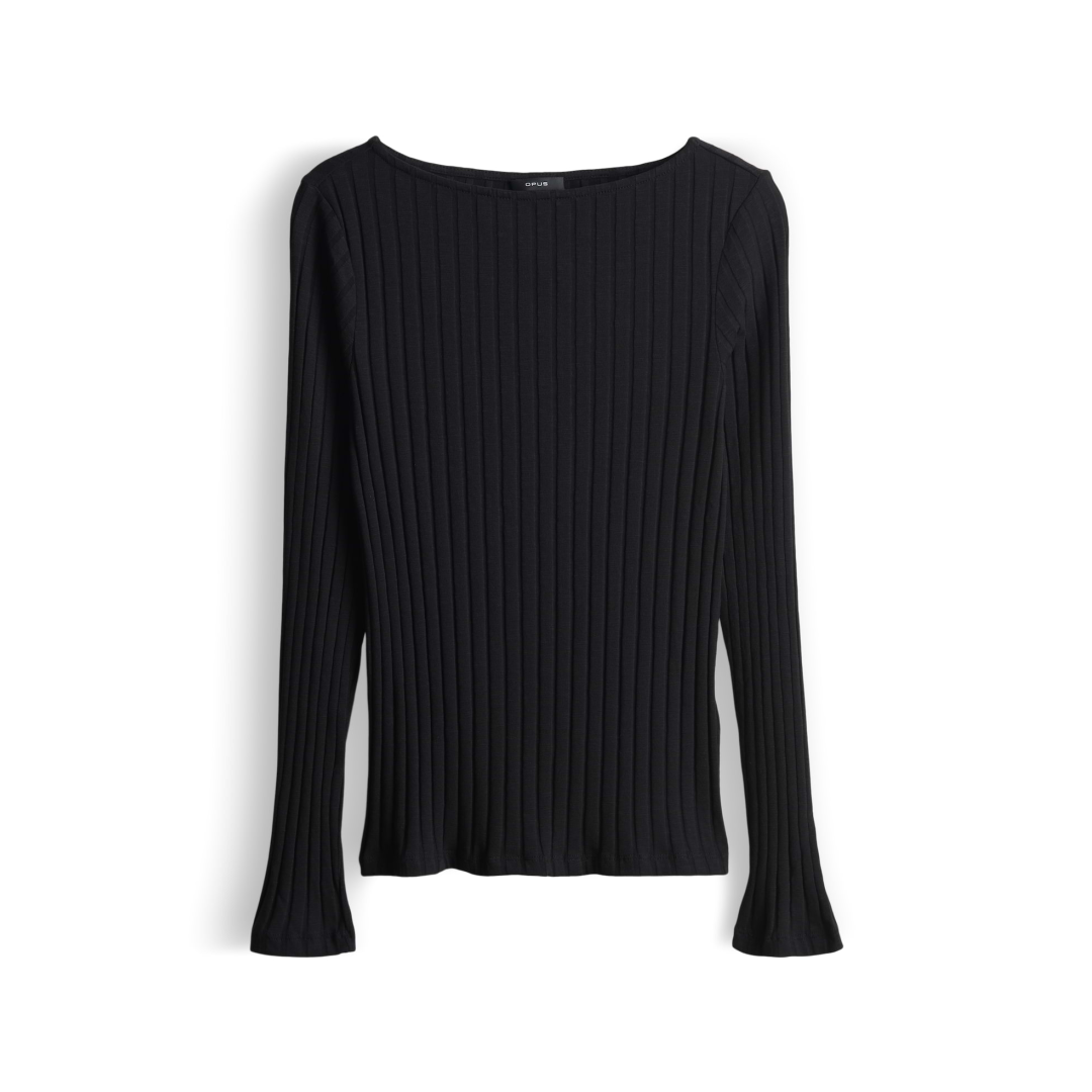 Opus - Damen Langarmshirt - Schwarz - Größe: 40 - bei Tara-M