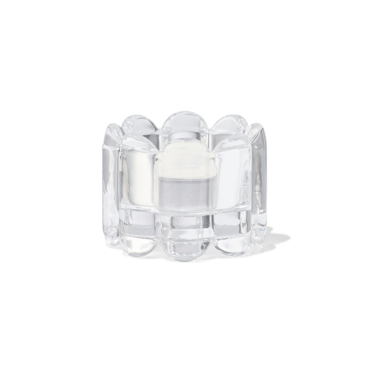 HEMA HEMA Theelichthouder Glas XS Ribbel Transparant (transparant)