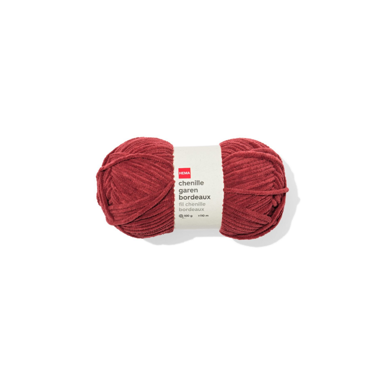 HEMA Chenille garen100g 110m bordeaux