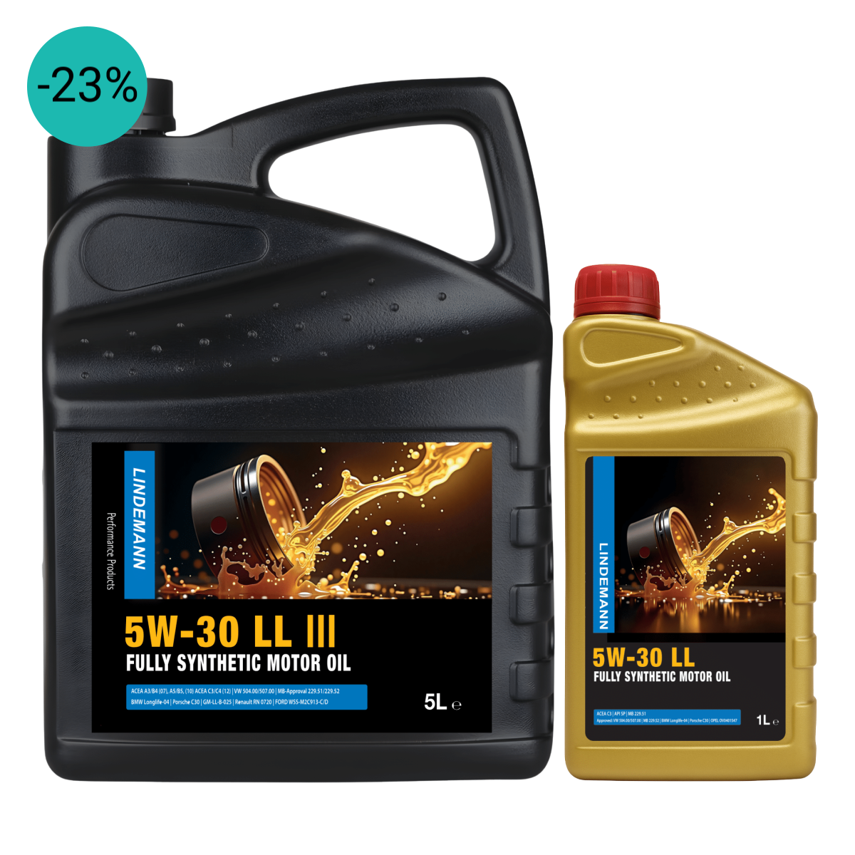 Lindemann Motorolie 5W-30 LL - Voordeelbundel 5+1L | C3 | voor oa VW, BMW, Opel | Longlife | Volsynthetisch | Benzine & Diesel | DPP