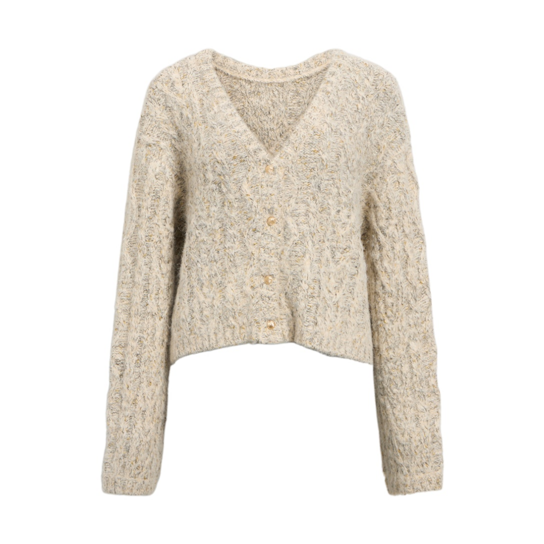 Object Pullover Lo Knit White Sand Polyester-Nylon-Wolle-Elasthan