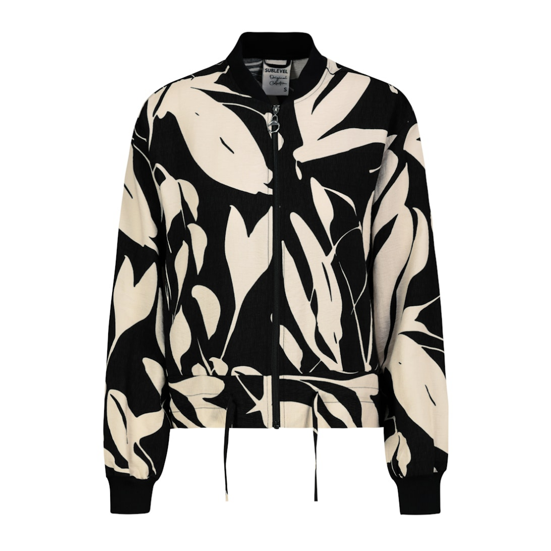 Eight 2 Nine - Damen Kurzjacke - leaves: black-nude beige - Größe: S - bei Tara-M