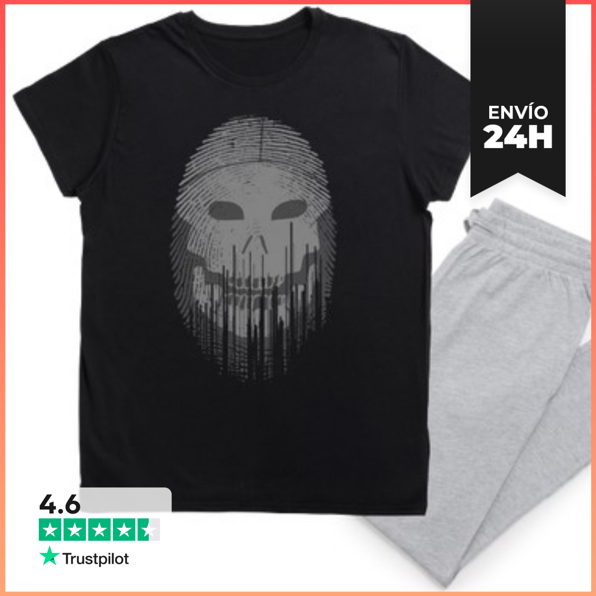 Pijama Huella Mortal. Grises Claros LaTostadora